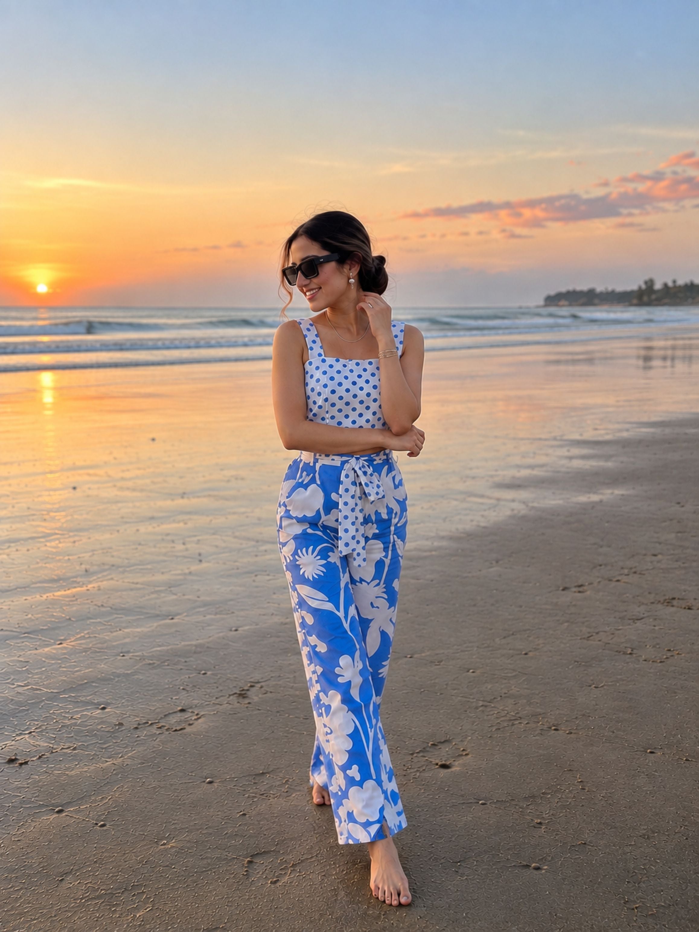 Blue Bloom Cotton Co-ord Set